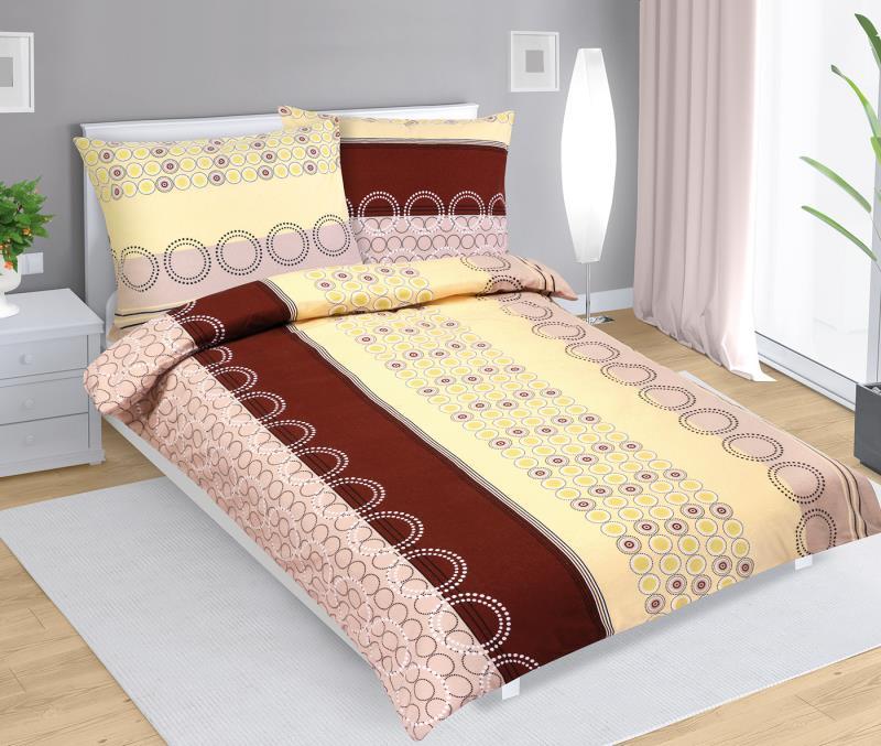 veratex Flanelové povlečení 70x90-140x200 cm Kola béžová