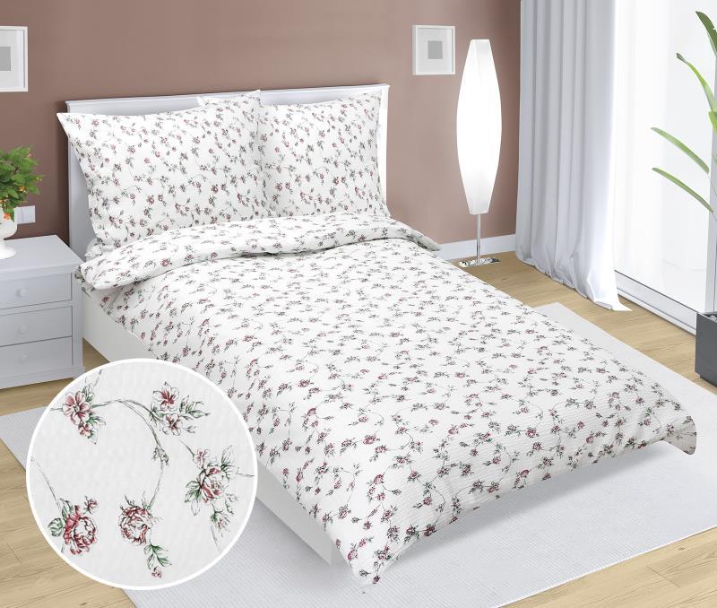 veratex Povlečení krepové pnoucí růže 140x200, 70x90 cm