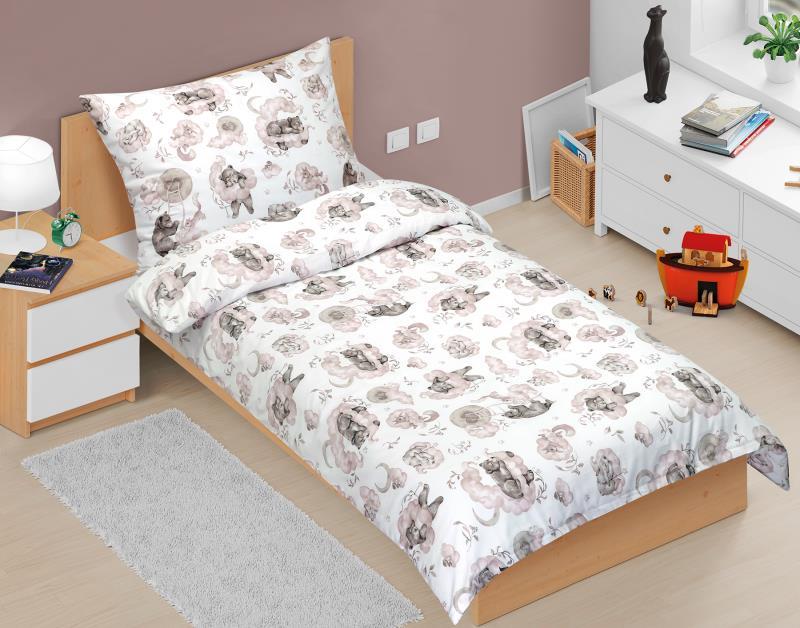 veratex Povlečení bavlněné Junior spící medvídek 140x200, 70x90 cm
