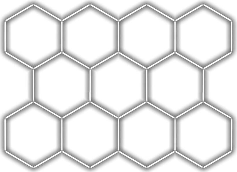 Escape6 Kompletné LED hexagónové svietidlo biele 4500 K, rozmer 11 elementov 336 × 238 cm