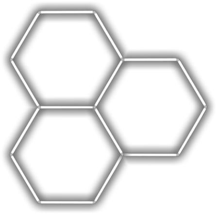 Escape6 Kompletné LED hexagónové svietidlo biele 4500 K, rozmery 3 elementy 168 × 166 cm