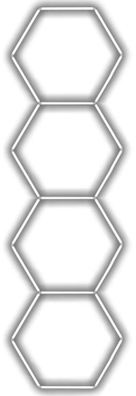 Escape6 Kompletné LED hexagónové svietidlo biele 4500 K, rozmery 4 elementy 97 × 327 cm