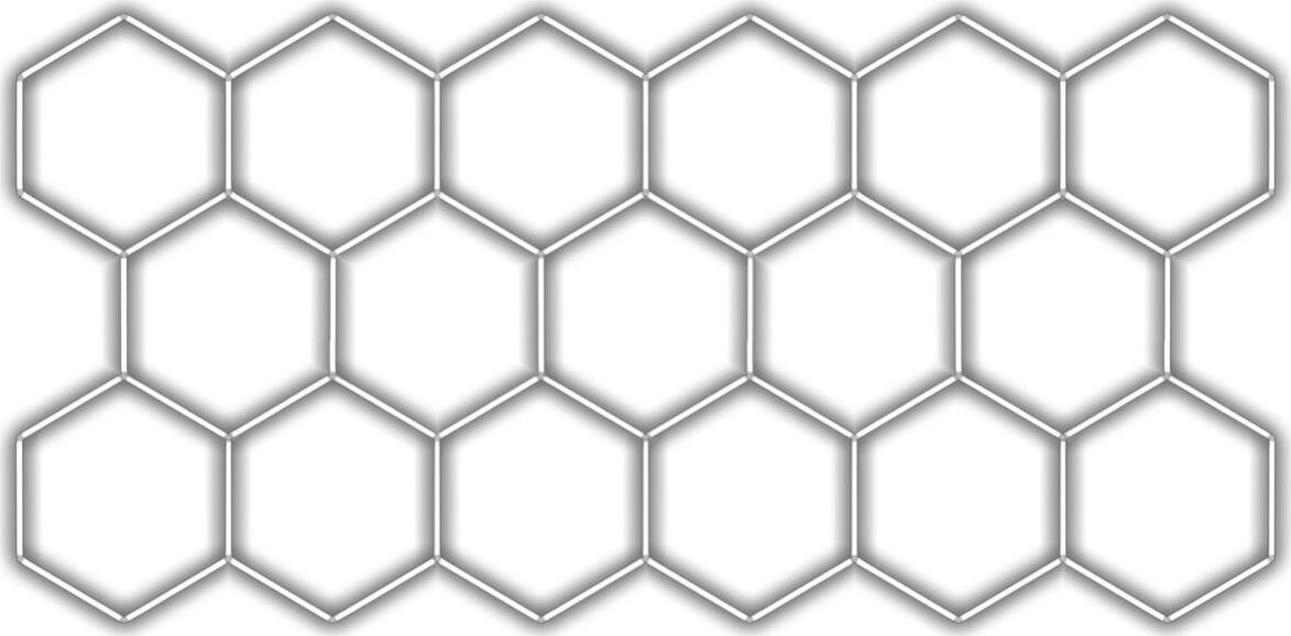Escape6 Kompletné LED hexagónové svietidlo biele 4500 K, rozmer 17 elementov 504 × 238 cm