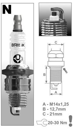 BRISK zapaľovacia sviečka N15YC rad Super