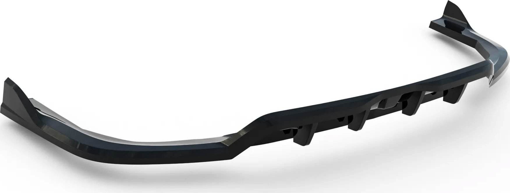 Stredový spojler pod zadný nárazník s rebrovaním pre BMW X5 G05, čierny lesklý plast ABS, M-pack