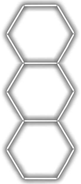 Escape6 Kompletné LED hexagónové svietidlo biele 4500 K, rozmery 3 elementy 97 × 246 cm
