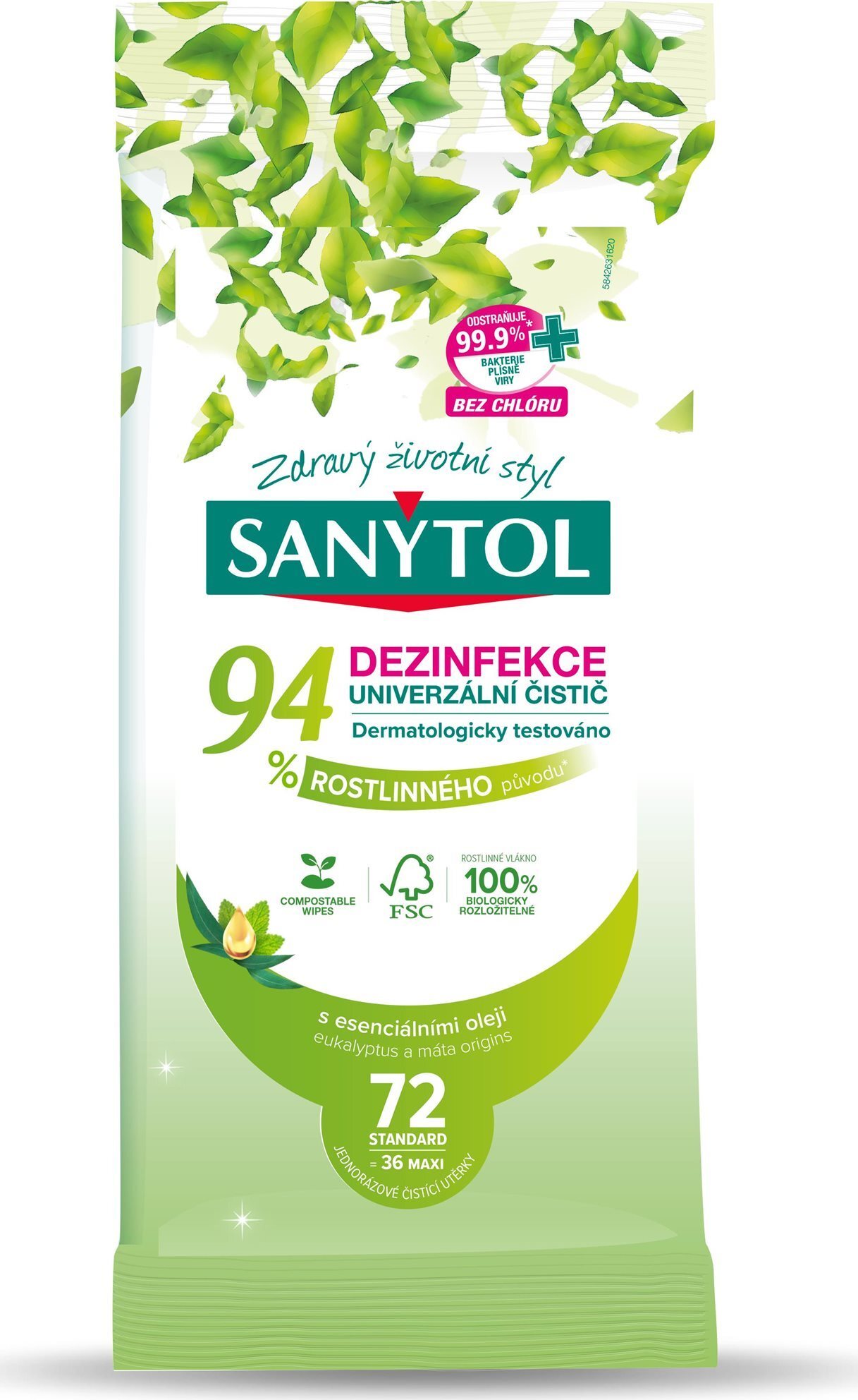 SANYTOL dezinfekcia 94 % rastlinného pôvodu utierky 36 ks