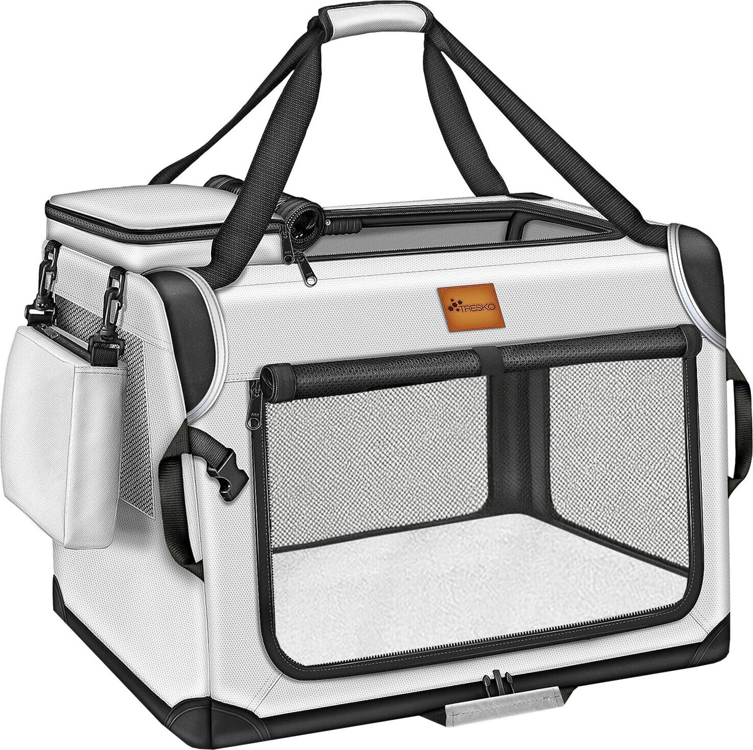 Tresko Prepravka pre psov a mačky 92 × 63 × 63 cm, svetlosivá