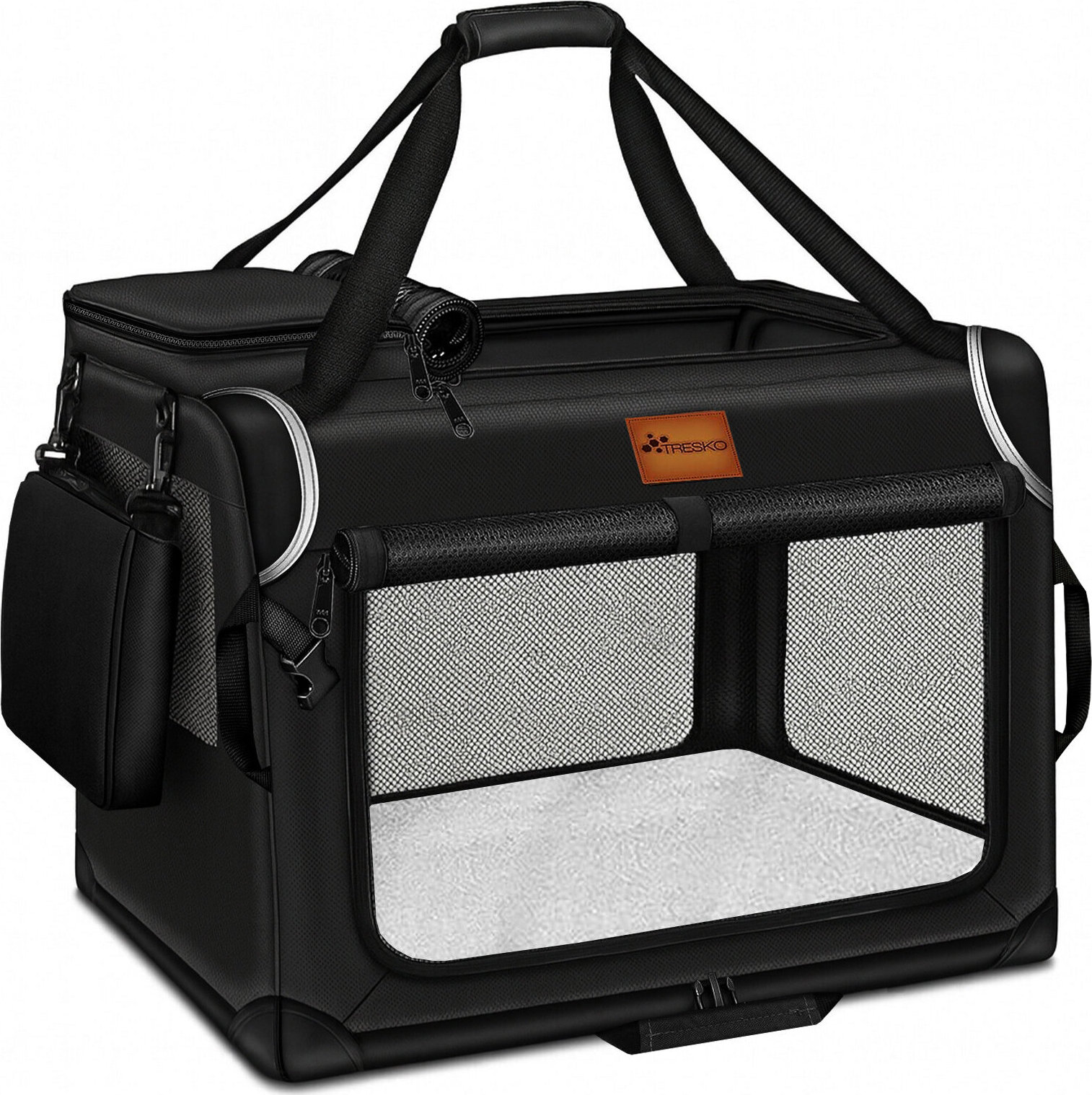 Tresko Prepravka pre psov a mačky 92 × 63 × 63 cm, čierna