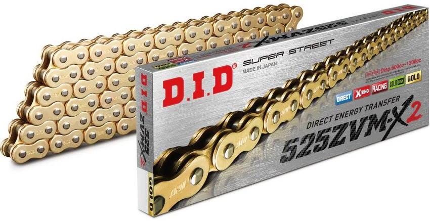D.I.D Chain ZVM-X séria X-Krúžková reťaz 525ZVM-X2 124 L zlatá/zlatá