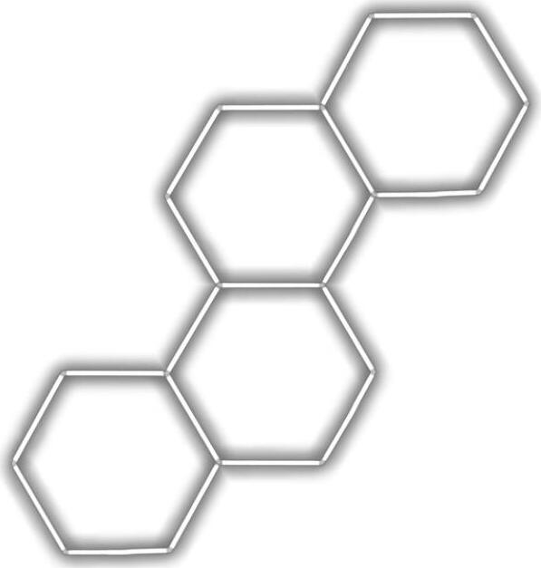Escape6 Kompletné LED hexagónové svietidlo biele 4500 K, rozmery 4 elementy 166 × 288 cm