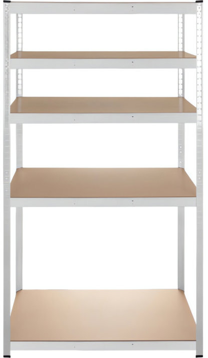 Bigstren 27509 Kovový skladovací regál, 5 políc, 180 × 100 × 60 cm, strieborný