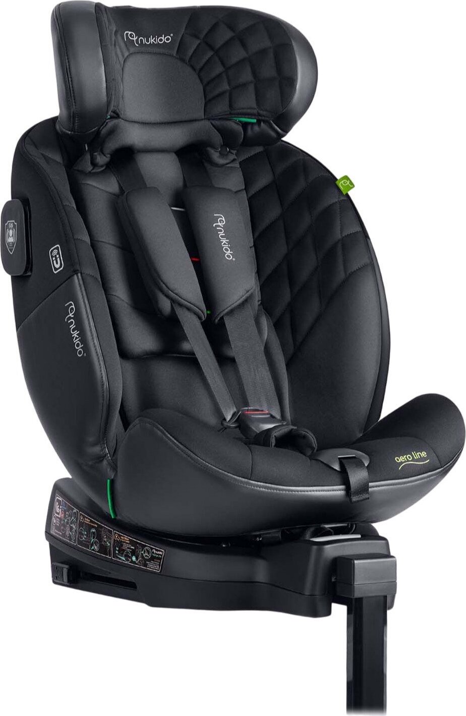 Nukido 710120 Autosedačka Aero Line ISOFIX, i-Size 40 – 150 cm, 0 – 12 rokov, čierna
