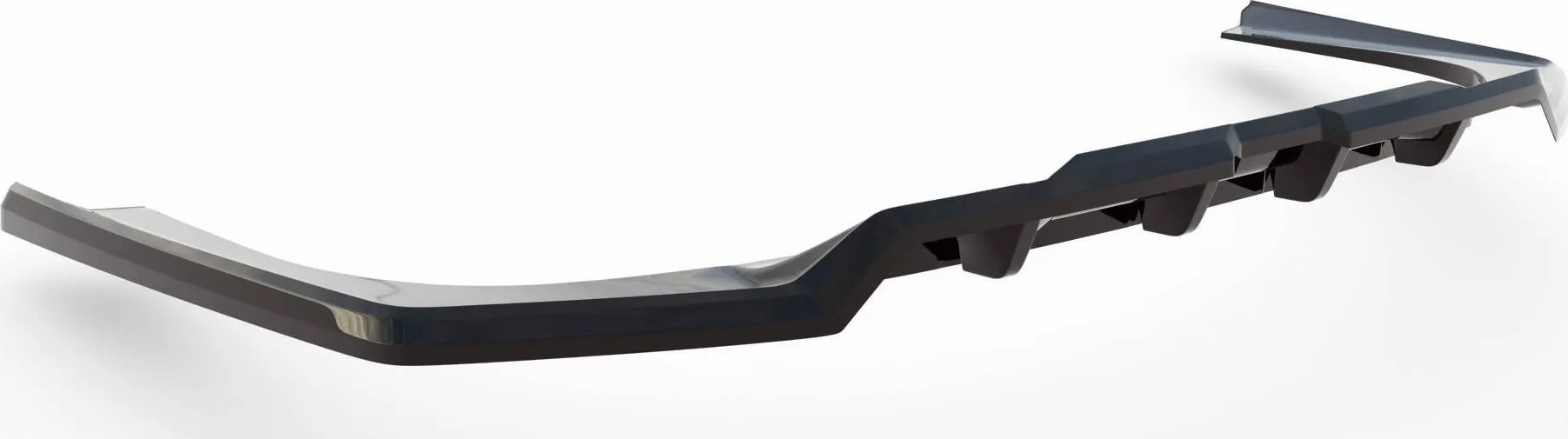 Stredový spojler pod zadný nárazník s rebrovaním pre BMW i7 G70 M-Pack, čierny lesklý plast ABS, eDri