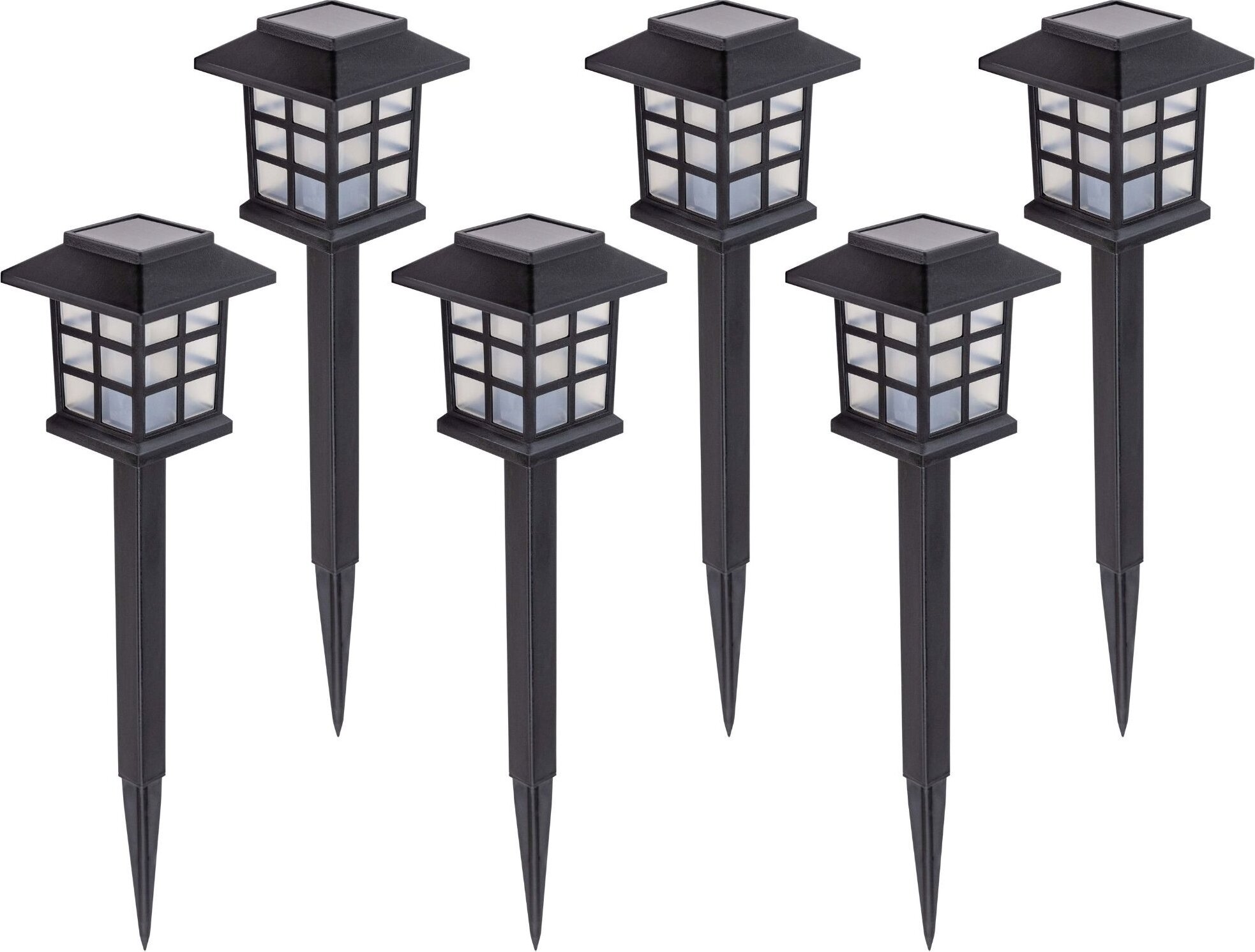 Gardlov Záhradné solárne lampy 37 cm, IP44, 6 ks