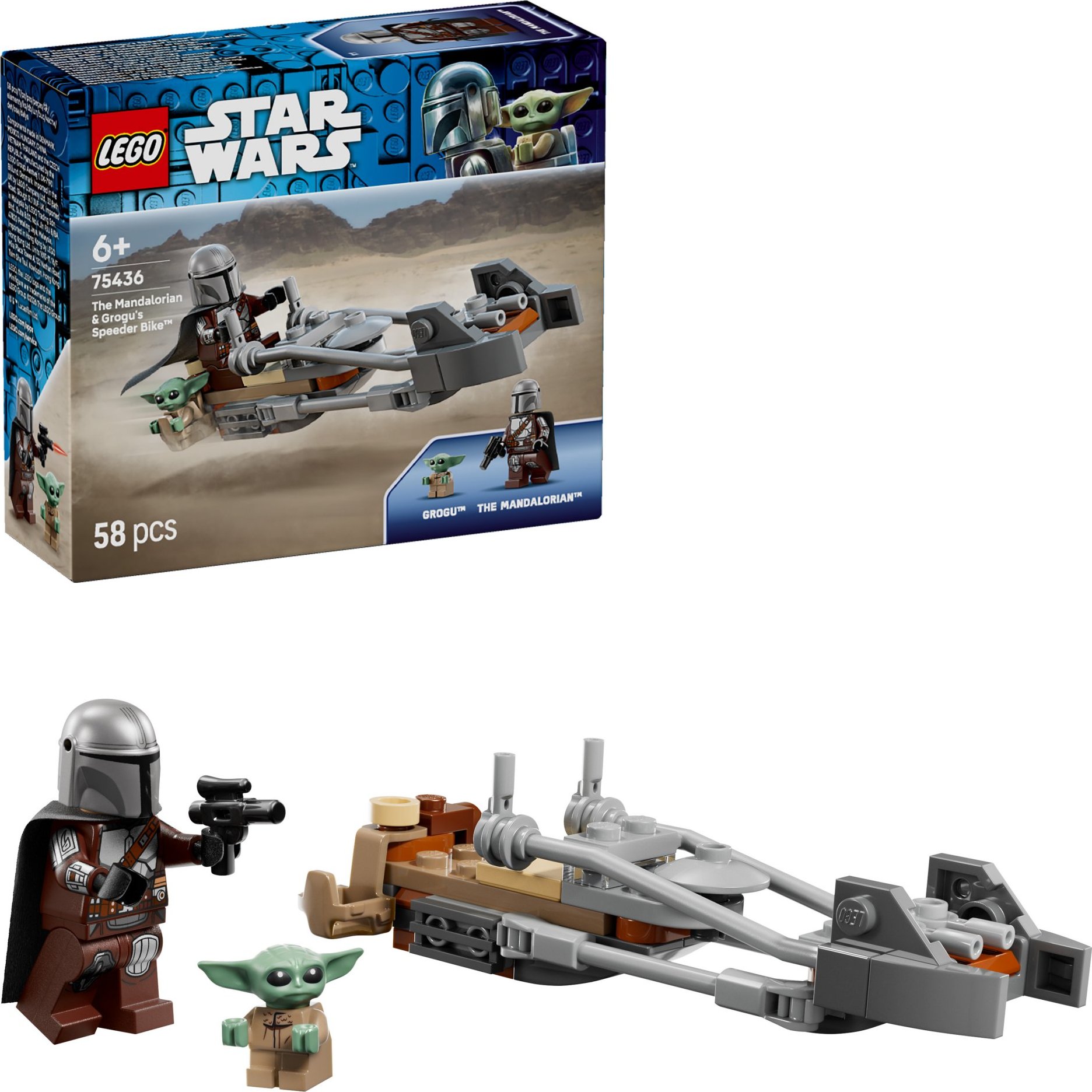 LEGO® Star Wars™ 75436 Mandalorian a Grogu a spídrová motorka