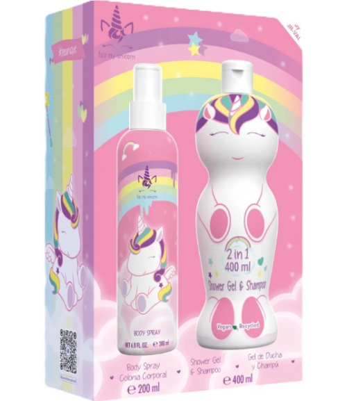 EAU MY UNICORN - dárková sada Tělový sprej 200 ml + sprchový gel a šampón 2v1 400ml