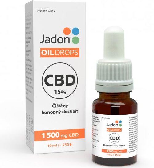 Jadon - Oil drops- konopný destilát CBD 15% Konopný destilát 15% 10 ml
