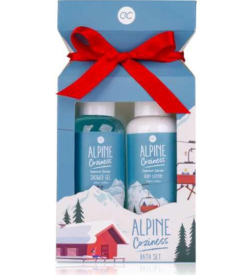 Accentra - ALPINE COZINESS koupelový set s mašlí Sprchový gel 100ml + Tělové mléko 100ml
