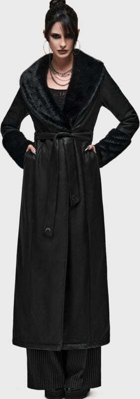 Killstar What Darkness Returns - Night Aura Coat Dámský kabát černá