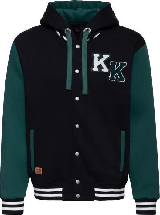 King Kerosin Milwaukee College Style Hoodie-Jacket College bunda cerná/zelená