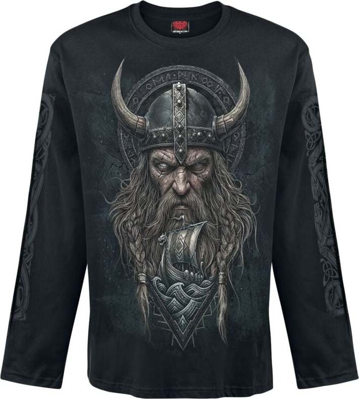 Spiral Viking Norsemen Tričko s dlouhým rukávem černá
