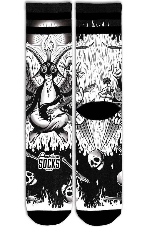 Ponožky American Baphomet - Mid High Ponožky cerná/bílá