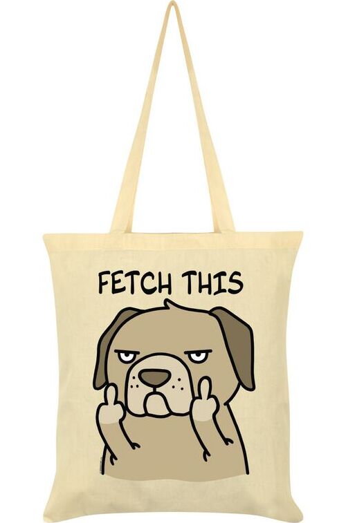 Tierisch Fetch This Tote Bag Plátená taška krémová