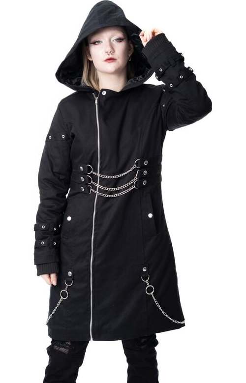 Chemical Black Chasm Coat Dámský kabát černá