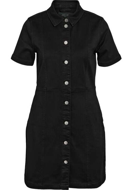 Noisy May NMNISA S/S SLIM DENIM DRESS VI526BL NOOS Šaty černá