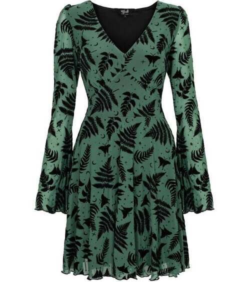 Hell Bunny FEARN DRESS Šaty zelená