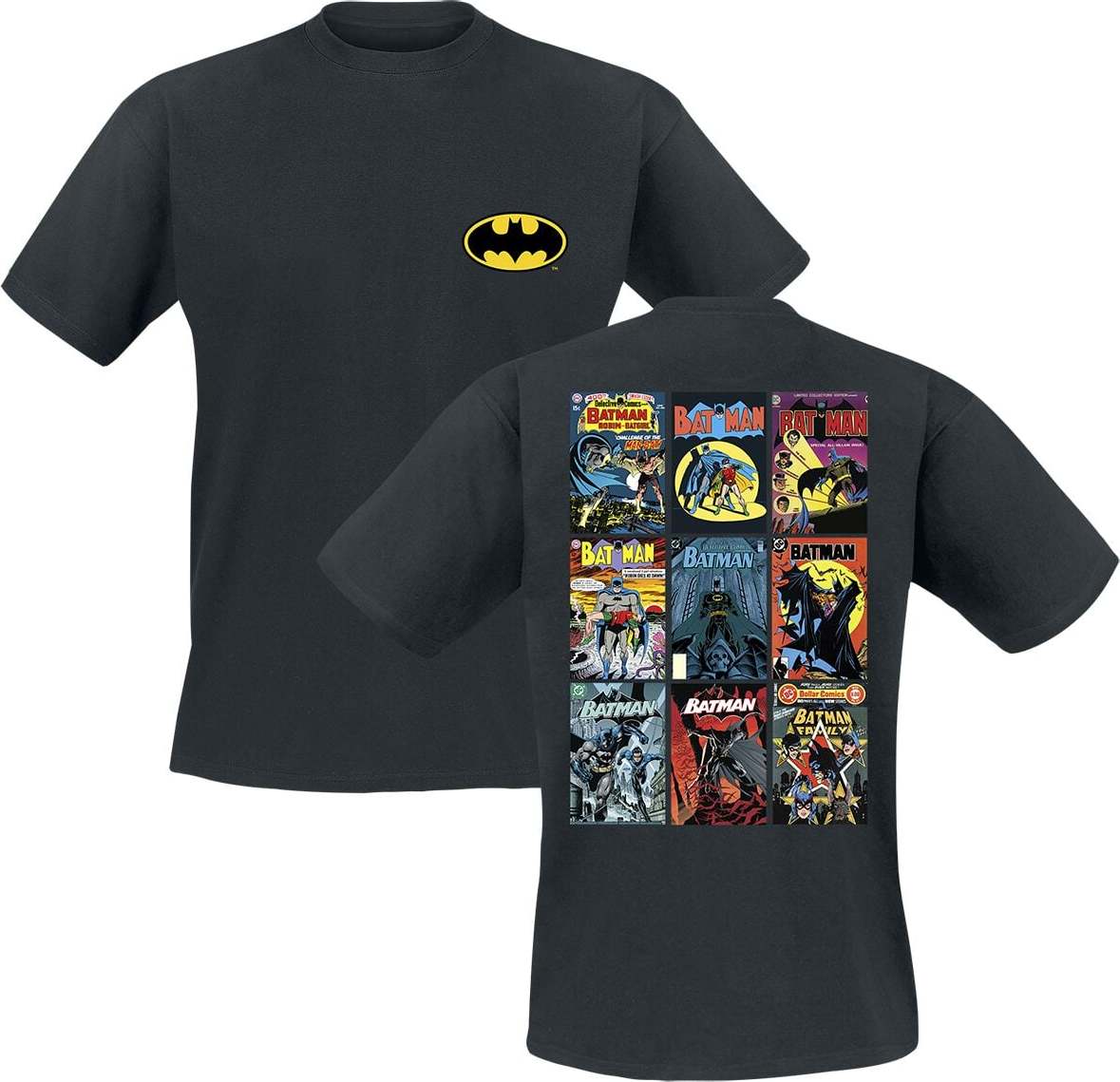 Batman Comic Book Covers Tričko černá