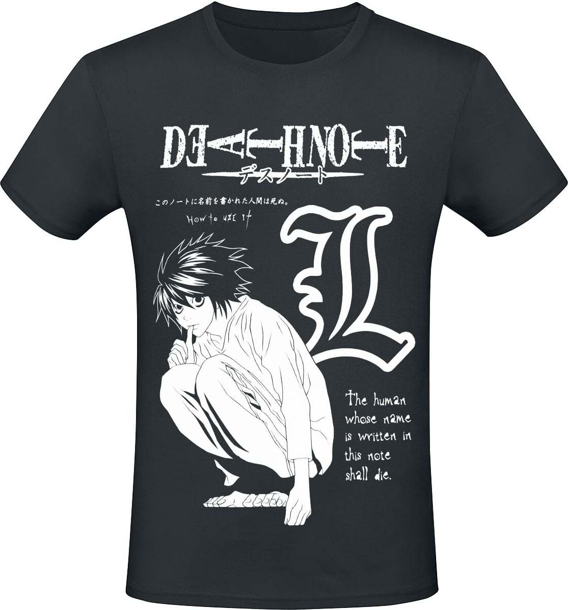 Death Note Mono Drawing Tričko černá