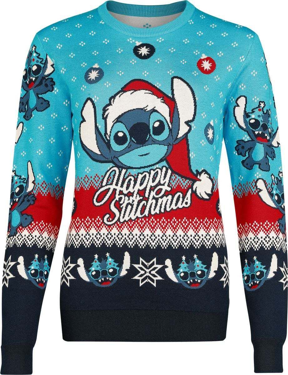 Lilo & Stitch Happy Stitchmas Pletený svetr vícebarevný