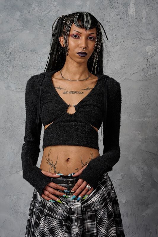 Banned Alternative Darkling Orbit top Dámská mikina s kapucí černá
