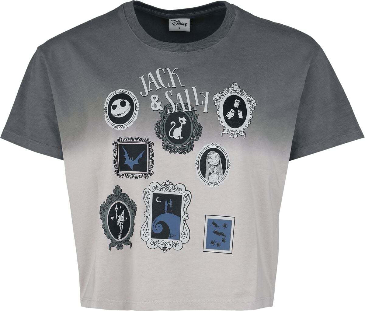 The Nightmare Before Christmas Jack & Sally Dámské tričko šedá