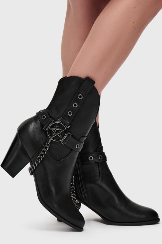 Killstar What Darkness Returns - Coven Cowboy Boots boty černá