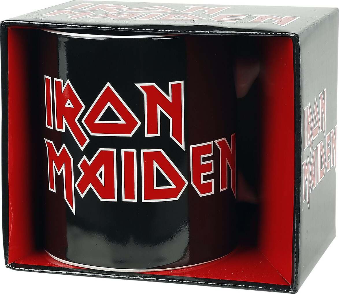Iron Maiden Logo Hrnek cerná/cervená/bílá
