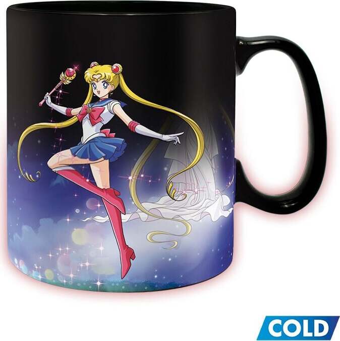 Sailor Moon Hrnek Sailor & Chibi s potiskem, který se pod vlivem tepla mění Hrnek vícebarevný
