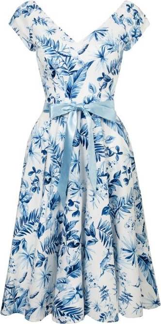 Hell Bunny Amazilia Dress Šaty modrá/bílá