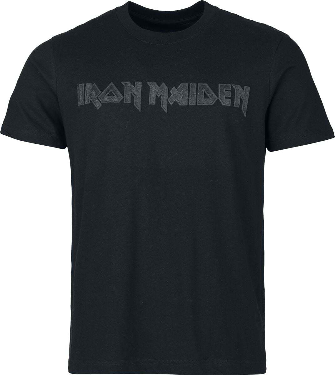 Iron Maiden Black On Black Logo Stacked Tričko černá