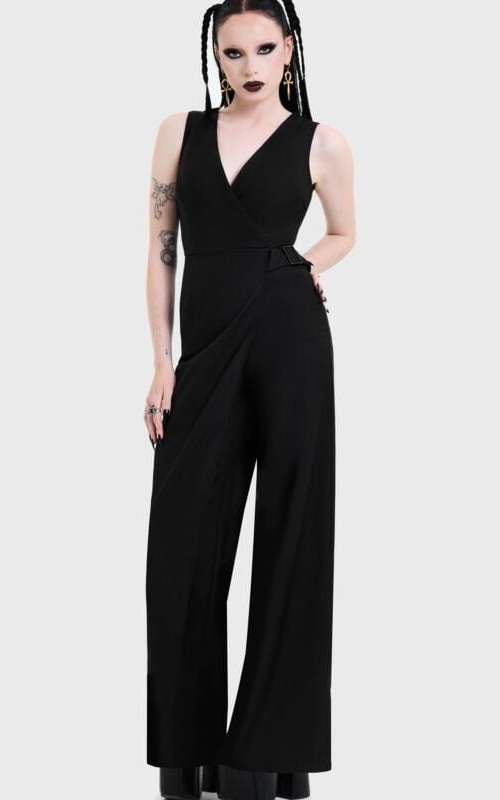 KIHILIST by KILLSTAR WITCHMARKED TAILORED JUMPSUIT Souprava černá