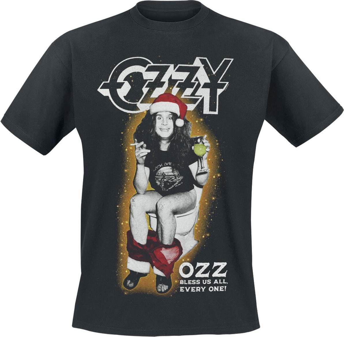 Ozzy Osbourne Toilet Holiday Tričko černá