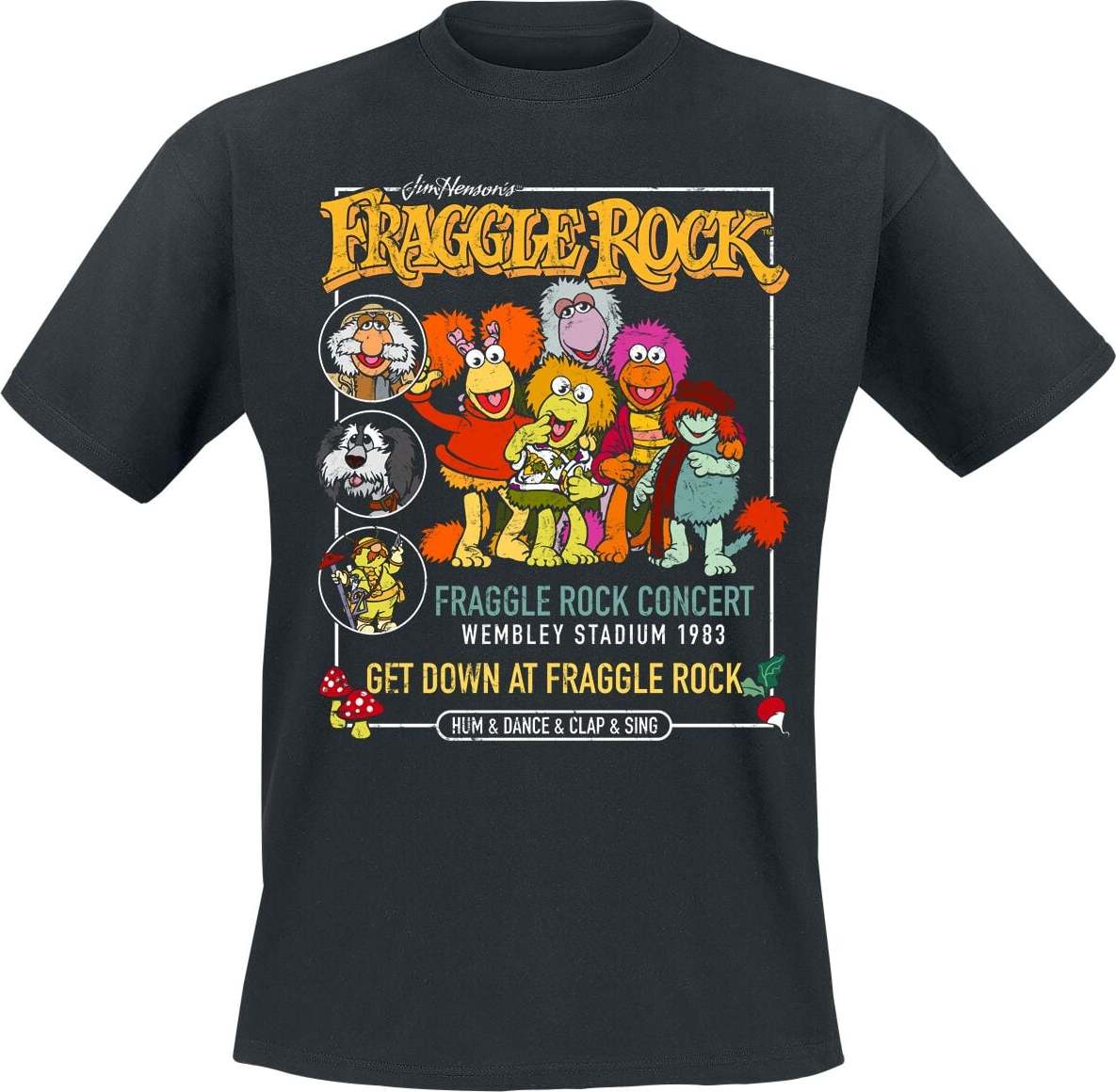 Fraggle Rock Fraggle Rock Concert Tričko černá