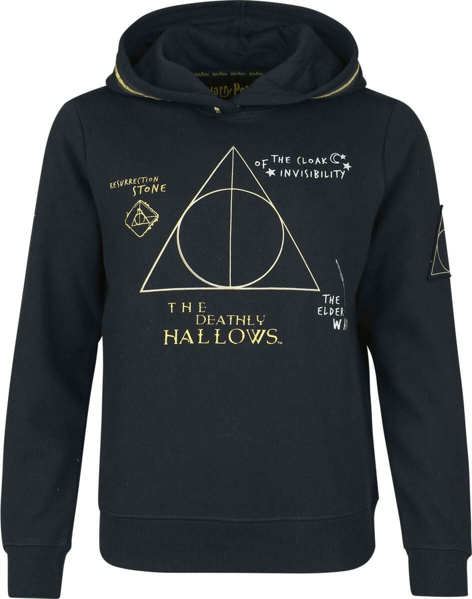 Harry Potter Deathly Hallows - Golden Mikina s kapucí černá