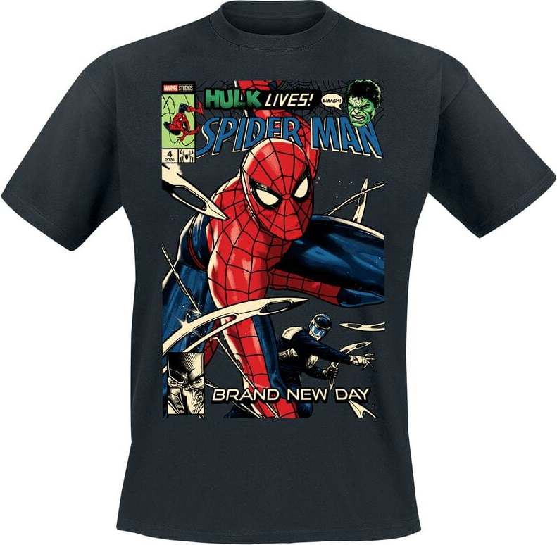 Spider-Man Brand New Day - Comic Cover Tričko černá