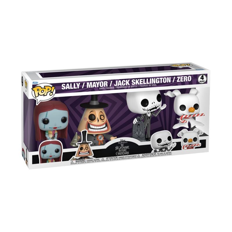 The Nightmare Before Christmas Balení 4 ks sběratelských figurek Sally - Mayor - Jack Skellington - Zero Sberatelská postava standard