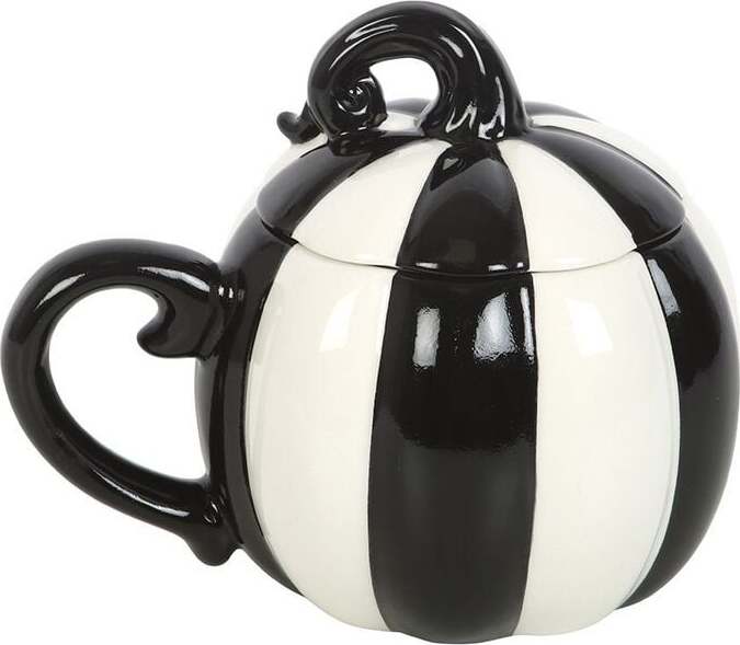 Halloween (Fun) Black And White Striped Pumpkin Hrnek standard