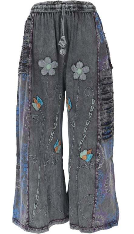 Guru-Shop Palazzohose, Boho Patchwork Baumwollhose Dámské kalhoty vícebarevný