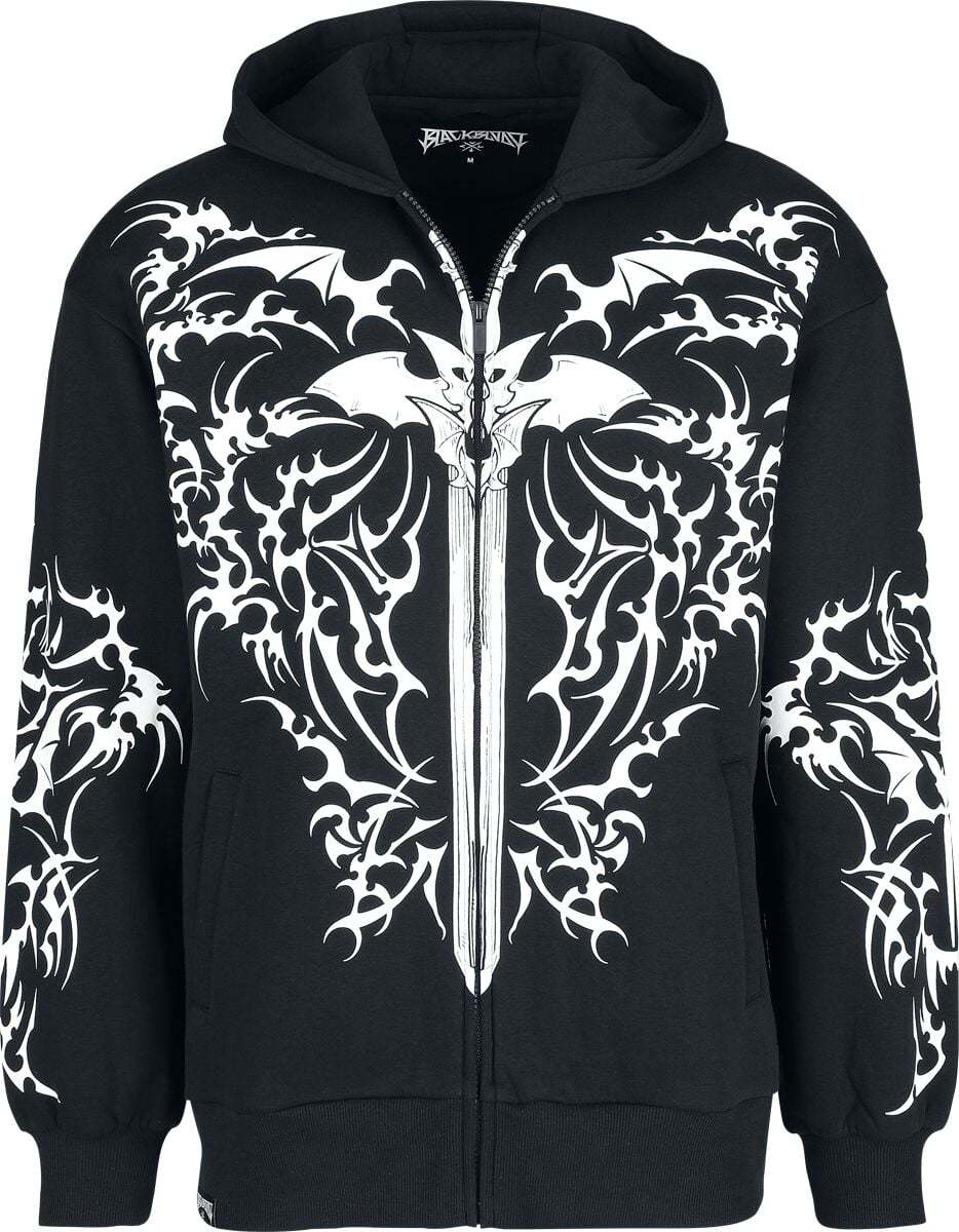 Black Blood by Gothicana Bloodsworn to Tepes Mikina s kapucí na zip černá